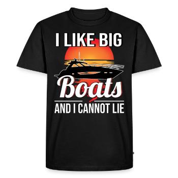 Bateau bateau yacht à moteur - T-shirt Premium bio Homme - noir - Devant - Nico (187cm)