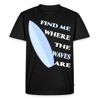 Surf surf sur surf vagues Vagues Proverbes Cadeau - T-shirt Premium bio Homme - noir - Devant - Nico (187cm)