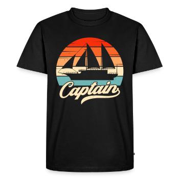 Sailing Ship Captain Vintage Sailboat Sailing - Men's Premium Organic T-Shirt - black - Front - Nico (187cm)