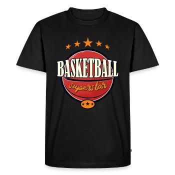 Basket Vintage Sport Design BBall - T-shirt Premium bio Homme - noir - Devant - Nico (187cm)
