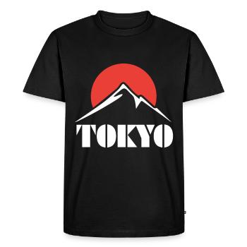 Tokyo Mont Japon Asie orientale coucher de soleil - T-shirt Premium bio Homme - noir - Devant - Nico (187cm)