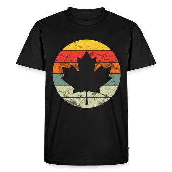 Canada Feuille d’érable Drapeau Amérique du Nord - T-shirt Premium bio Homme - noir - Devant - Nico (187cm)