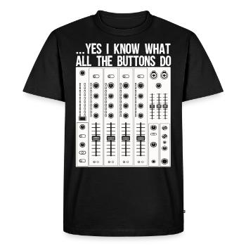 Je sais quelles touches Sound Engineer Audio Music - T-shirt Premium bio Homme - noir - Devant - Nico (187cm)