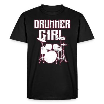 drummer girl tenue de batterie pour percussion - T-shirt Premium bio Homme - noir - Devant - Nico (187cm)