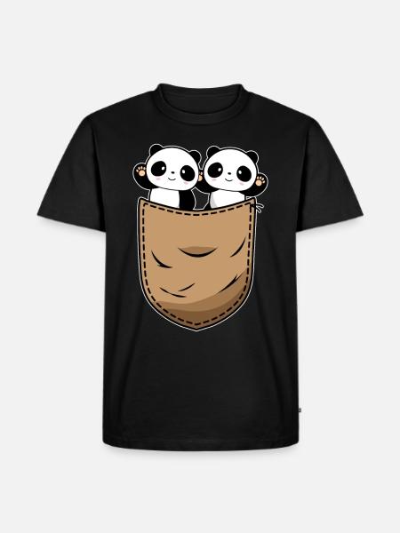 Kawaii Panda Lover - Men's Premium Organic T-Shirt - black