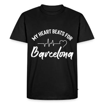 Barcelone Rythme de coeur Espagne Espagnol espagnol - T-shirt Premium bio Homme - noir - Devant - Nico (187cm)