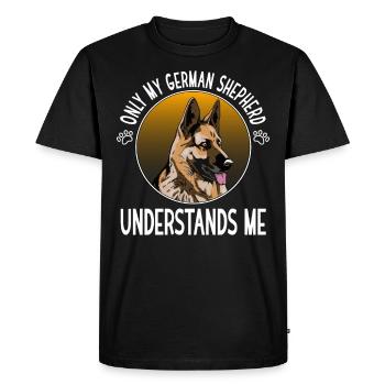 Chien chien propriétaire - T-shirt Premium bio Homme - noir - Devant - Nico (187cm)