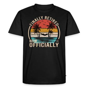 Enfin à la retraite Maintenant Officiel - T-shirt Premium bio Homme - noir - Devant - Nico (187cm)