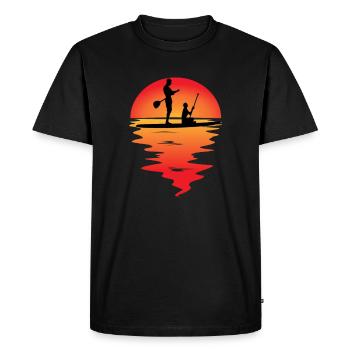Stand up paddle coucher de soleil - T-shirt Premium bio Homme - noir - Devant - Nico (187cm)