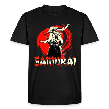 Samurai martial artists Japan - Men's Premium Organic T-Shirt - black - Front - Nico (187cm)