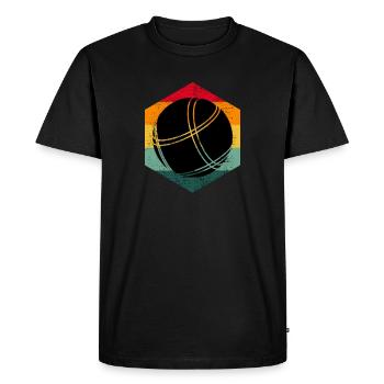 Ballon de pétanque rétro - T-shirt Premium bio Homme - noir - Devant - Nico (187cm)