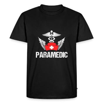 Ambulanciers premiers soins Ange Étoile de la vie - T-shirt Premium bio Homme - noir - Devant - Nico (187cm)