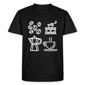 Café café café Café Espresso Au Lait - T-shirt Premium bio Homme - noir - Devant - Nico (187cm)
