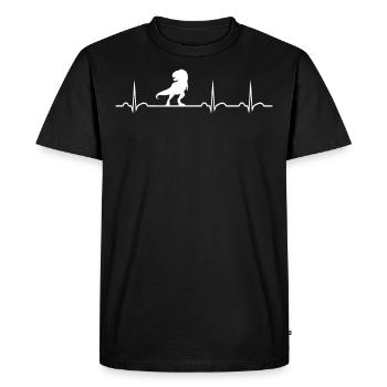 Battements de Coeur Tyrannosaure Rex dinosaure T-Rex - T-shirt Premium bio Homme - noir - Devant - Nico (187cm)