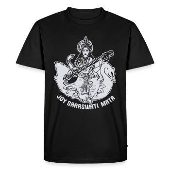 Déesse Saraswati Hindu - T-shirt Premium bio Homme - noir - Devant - Nico (187cm)