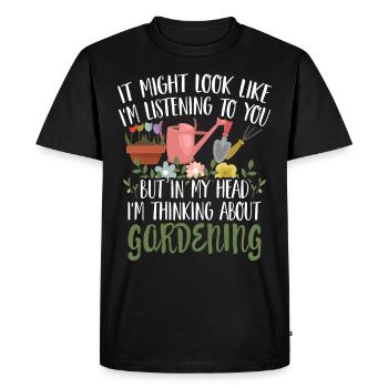 Jardin jardin jardinier jardinier jardinier - T-shirt Premium bio Homme - noir - Devant - Nico (187cm)