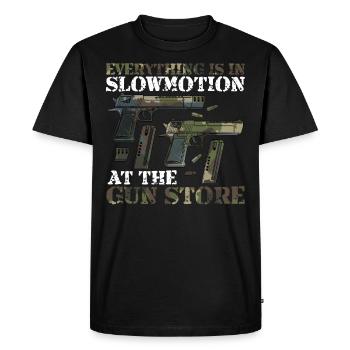 Romantic Walks The Gun Store For Gun Or Ammo Lover - Men's Premium Organic T-Shirt - black - Front - Nico (187cm)