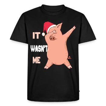Cochon - It wasn’t me - T-shirt Premium bio Homme - noir - Devant - Nico (187cm)