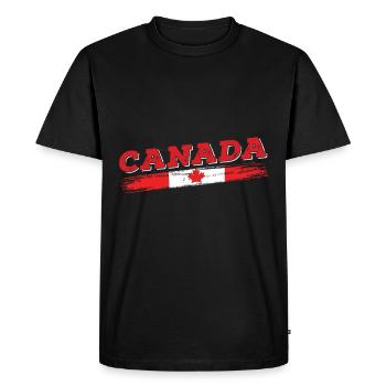 Drapeau du Canada Canadien canadien - T-shirt Premium bio Homme - noir - Devant - Nico (187cm)