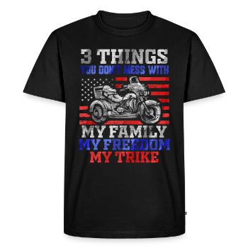 3 Choses que vous ne messes avec Freedom Family Trike - T-shirt Premium bio Homme - noir - Devant - Nico (187cm)