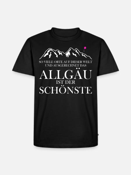 Allgäu Berge Urlaub Spruch - Männer Premium Bio T-Shirt - Schwarz