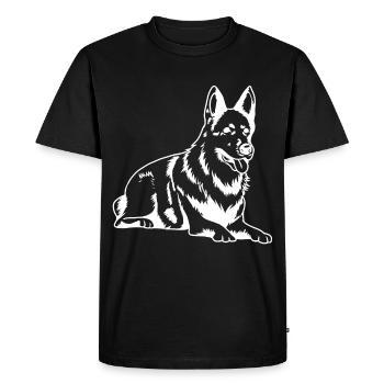 Shepherd Silhouette Guard Dog Service Dog - Men's Premium Organic T-Shirt - black - Front - Nico (187cm)