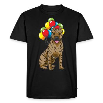 Dogo Canario dog with balloons - Men's Premium Organic T-Shirt - black - Front - Nico (187cm)