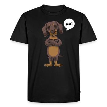 Têtu teckel teckel cadeau - T-shirt Premium bio Homme - noir - Devant - Nico (187cm)
