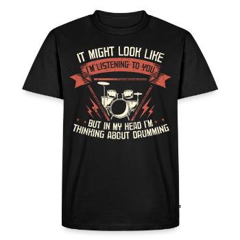 Batteur batteur batterie batterie cadeau de batterie - T-shirt Premium bio Homme - noir - Devant - Nico (187cm)