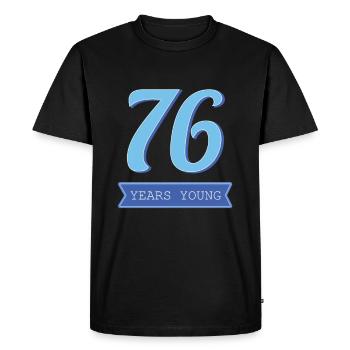 76 Years Gift for Grandparents 76th Birthday - Men's Premium Organic T-Shirt - black - Front - Nico (187cm)