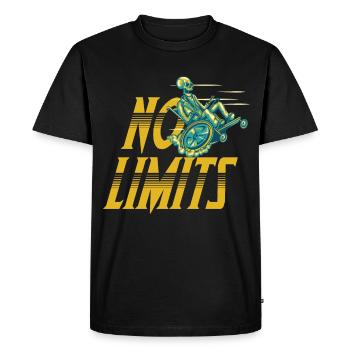 Fauteuil roulant sans limite handicap motivation - T-shirt Premium bio Homme - noir - Devant - Nico (187cm)