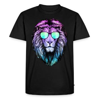 coloré lunettes de soleil d’été cadeau lion animaux cool - T-shirt Premium bio Homme - noir - Devant - Nico (187cm)