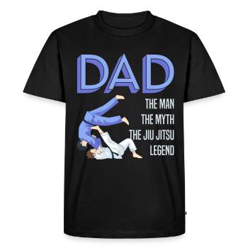 Jiujitsu Papa L’homme Le mythe Le Jiu Jitsu Leg - T-shirt Premium bio Homme - noir - Devant - Nico (187cm)