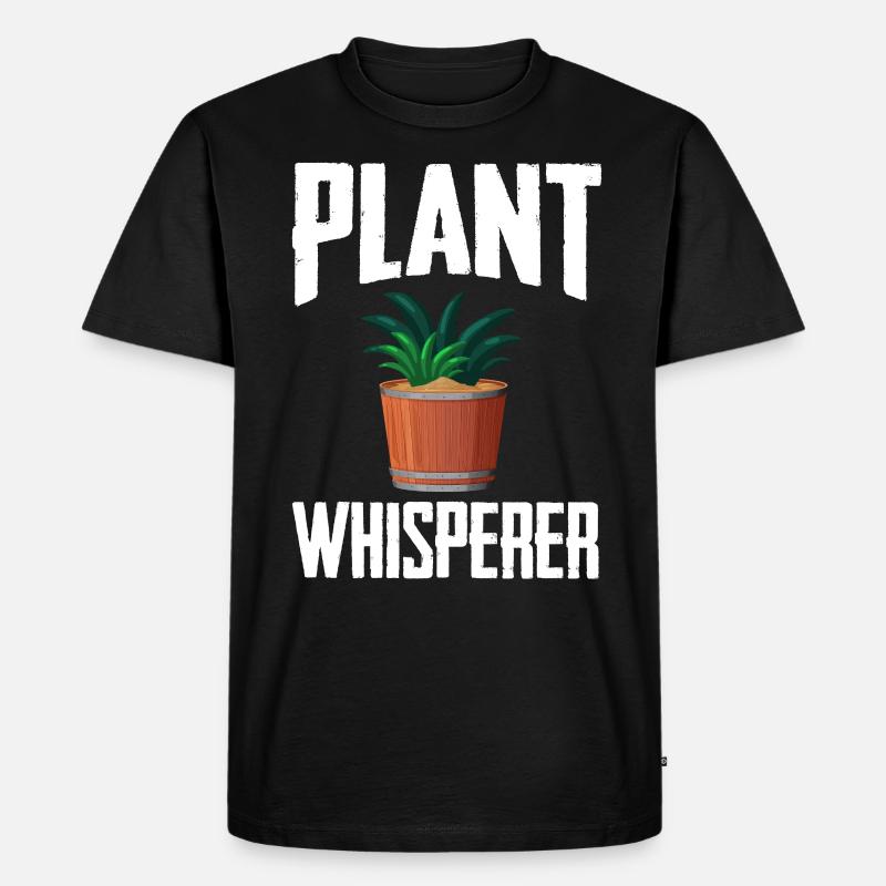 Pflanzenflüsterer - Männer Premium Bio T-Shirt - Schwarz