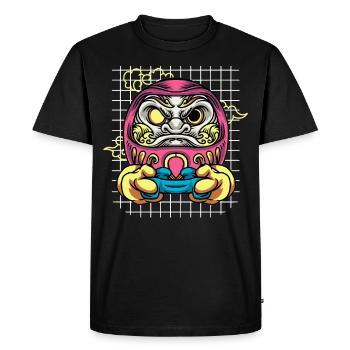 Japanese Daruma Doll Video Gamer Gaming Clothes - Men's Premium Organic T-Shirt - black - Front - Nico (187cm)