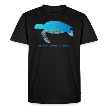 Tortue Océan Océan Protection de l’environnement Protection du climat - T-shirt Premium bio Homme - noir - Devant - Nico (187cm)