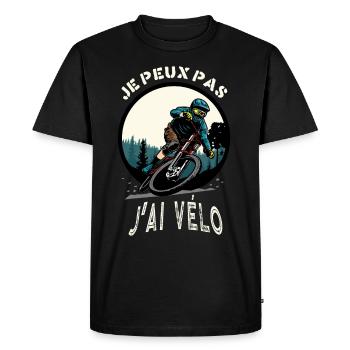 J'Peux Pas J'ai Vélo Humour Cadeau Drôle Cycliste - T-shirt Premium bio Homme - noir - Devant - Nico (187cm)