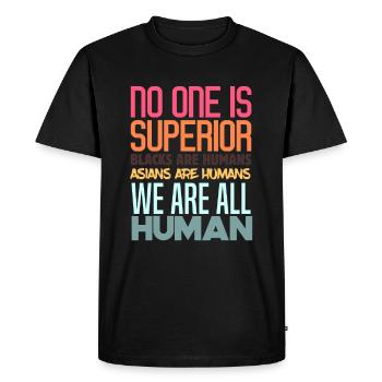 Stop Hate Asiatique Anti-Violence Rassism américain - T-shirt Premium bio Homme - noir - Devant - Nico (187cm)