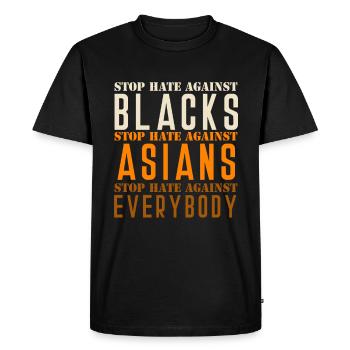 Stop Asian Hate American Support Racism Awareness - T-shirt Premium bio Homme - noir - Devant - Nico (187cm)