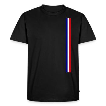 Drapeau français - bleu blanc rouge - T-shirt Premium bio Homme - noir - Devant - Nico (187cm)