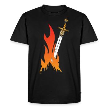 Feu Épée de feu Épée de Feu - T-shirt Premium bio Homme - noir - Devant - Nico (187cm)