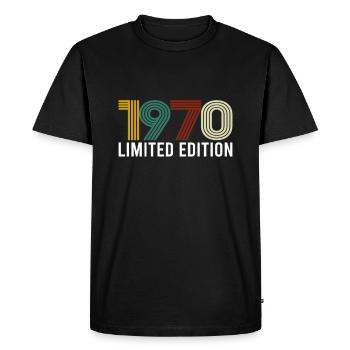Vintage Limited Edition 1970's Birthday Birth - Men's Premium Organic T-Shirt - black - Front - Nico (187cm)