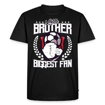 Petit frère sport plus grand fan de football jeu - T-shirt Premium bio Homme - noir - Devant - Nico (187cm)