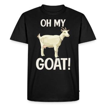 Employé paresseux chèvre Oh my Goat - T-shirt Premium bio Homme - noir - Devant - Nico (187cm)