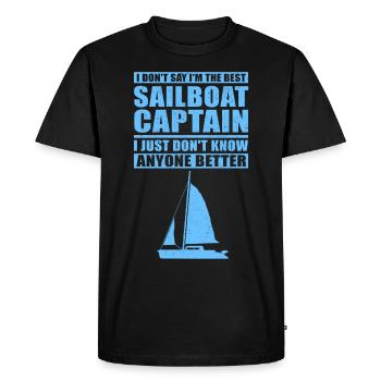 Sailing Sailboat Captain Sailor Skipper Gift - Men's Premium Organic T-Shirt - black - Front - Nico (187cm)