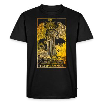 Tempérance Vintage Tarot Carte Tempérance - T-shirt Premium bio Homme - noir - Devant - Nico (187cm)