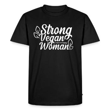 Strong Vegan Woman Vegan Vegan Veganism - Men's Premium Organic T-Shirt - black - Front - Nico (187cm)