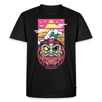 Poupée japonaise Daruma Kanagawa Japon Mont Fuji - T-shirt Premium bio Homme - noir - Devant - Nico (187cm)