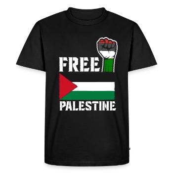 Free Palestine - Freedom for Palestine - Men's Premium Organic T-Shirt - black - Front - Nico (187cm)