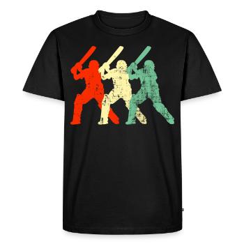 Cricket Gift Shirt Cricket T-Shirt Retro - Men's Premium Organic T-Shirt - black - Front - Nico (187cm)